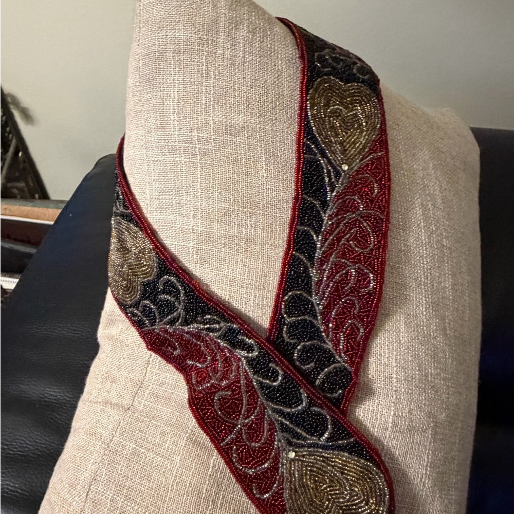 VTG glass beaded belt, small 1980's